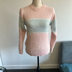 “Spread Love” Pink and Gray Sweater